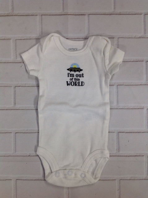 Carters White Print Onesie