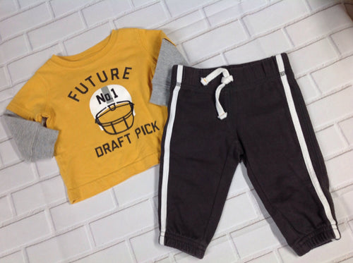 Carters Yellow Print 2 PC Outfit