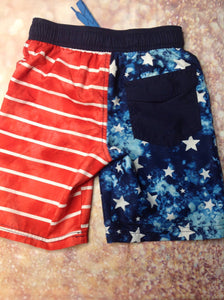 Cat & Jack Blue & Red STARS & STRIPES Swimwear