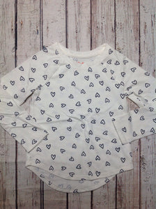 Cat & Jack Cream & Black Heart Top