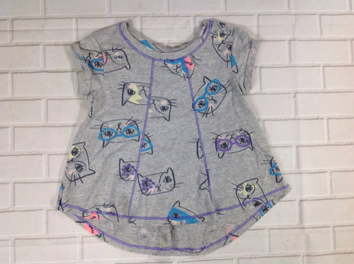 Cat & Jack GRAY PRINT Cats Top