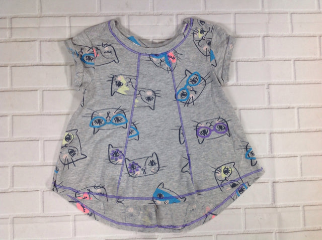 Cat & Jack GRAY PRINT Cats Top