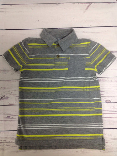 Cat & Jack Gray & Yellow Stripe Top