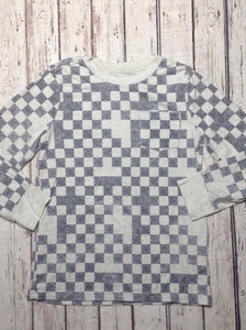 Cat & Jack OFF-WHITE & BLACK Plaid Top