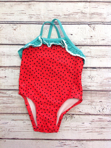 Cat & Jack Red & Green Swimwear