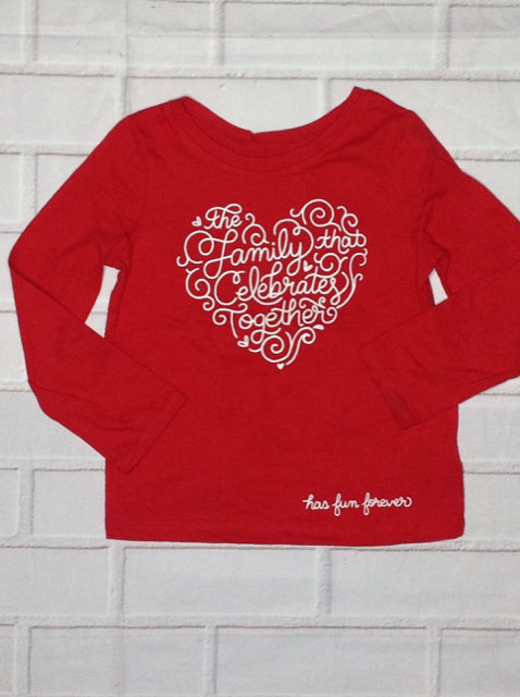 Cat & Jack Red & White Heart Top