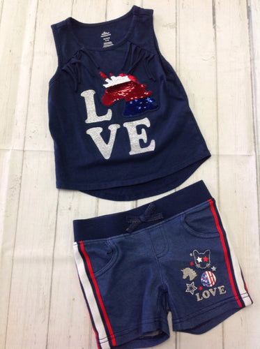 Celebrate Navy Print 2 pc Set