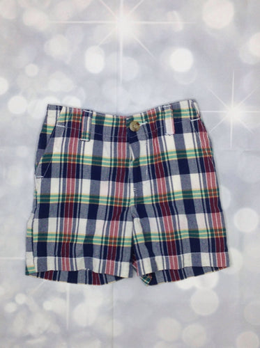Chaps Blue & Beige Plaid Shorts