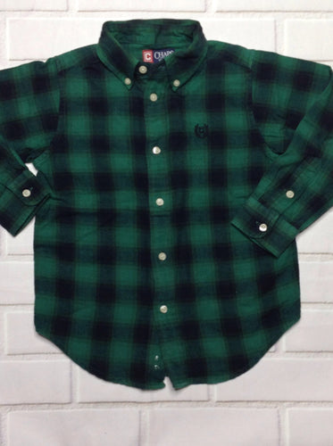 Chaps Blue & Green Plaid Top