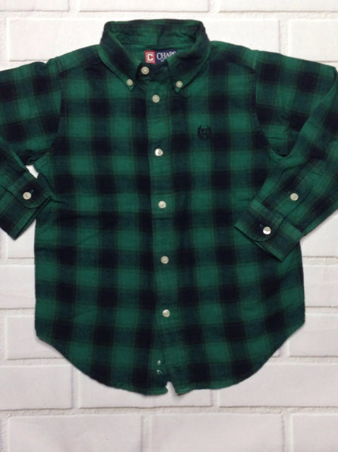 Chaps Blue & Green Plaid Top