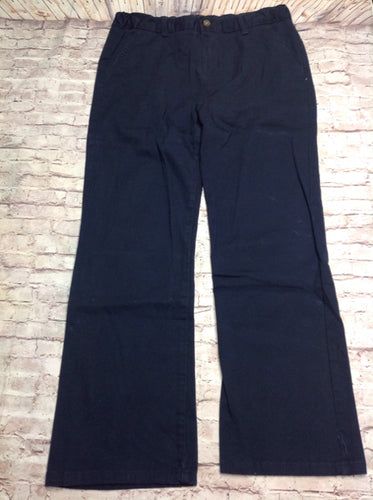 Chaps Navy Solid Pants