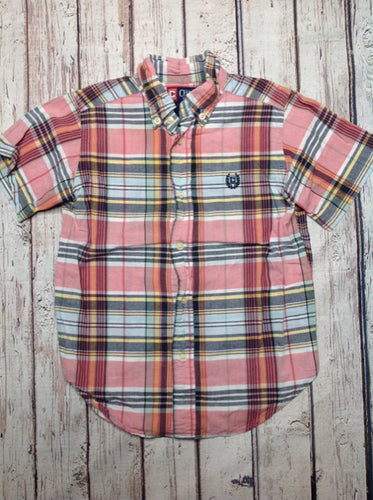 Chaps PINK PRINT Plaid Top
