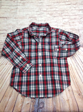 Chaps Red Print Plaid Top Size 6