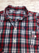 Chaps Red Print Plaid Top Size 6