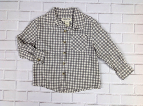 Cherokee GRAY & WHITE Checkered Top
