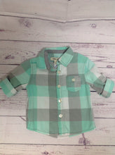 Cherokee Green & Gray Plaid Top