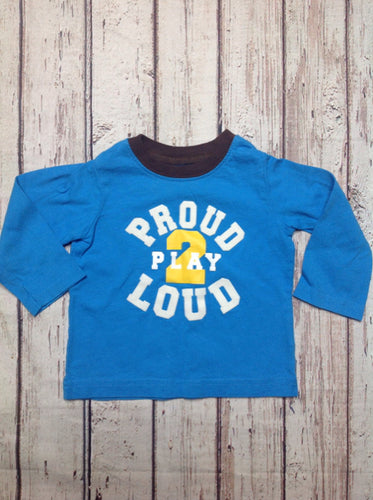 Child of Mine Light Blue & Brown Top