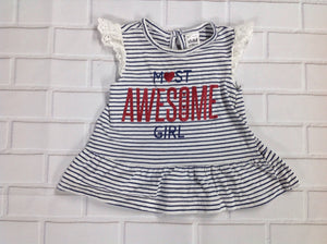 Child of Mine WHITE & BLUE Stripe Top