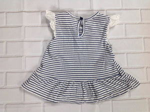 Child of Mine WHITE & BLUE Stripe Top