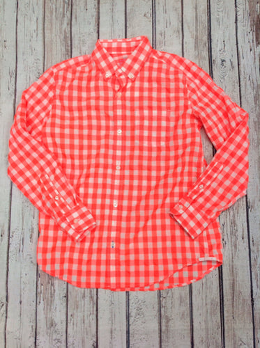 Crew Cuts ORANGE & WHITE Checkered Top
