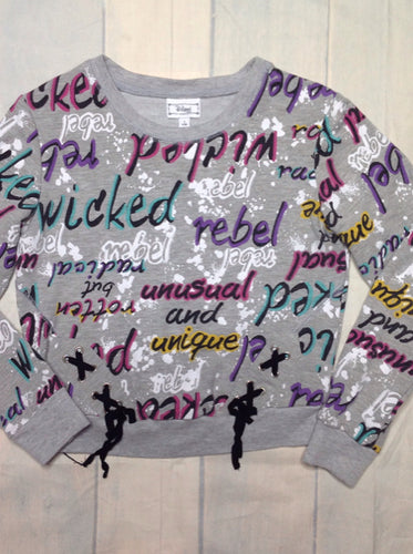 D-signed GRAY PRINT Top
