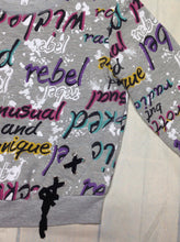 D-signed GRAY PRINT Top
