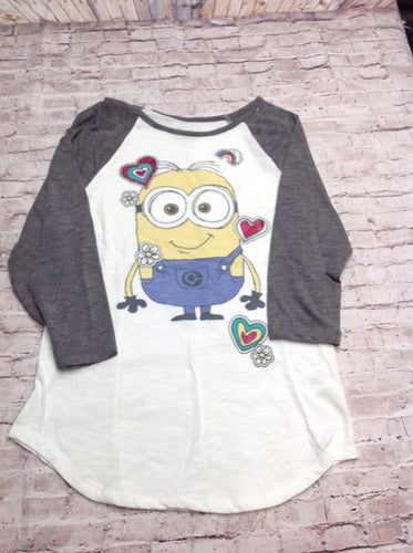 Despicable Me White & Gray Top