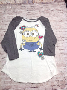 Despicable Me White & Gray Top