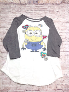 Despicable Me White & Gray Top