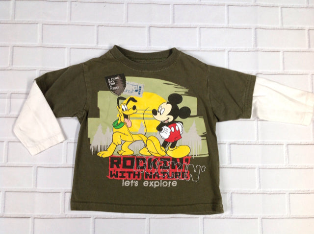 Disney Olive Mickey Top