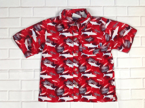 E KIDS Red & Blue Sharks Top