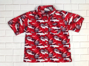 E KIDS Red & Blue Sharks Top