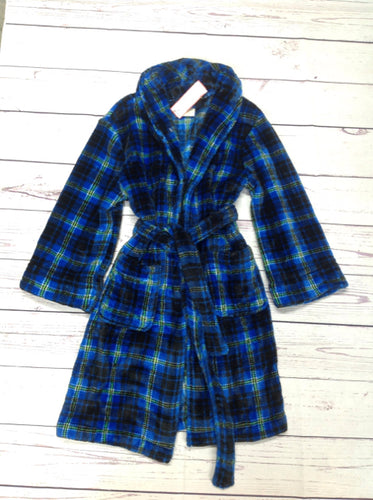 Faded Glory Blue & Green Plaid Robe