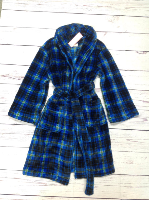 Faded Glory Blue & Green Plaid Robe