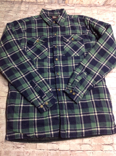 Faded Glory Blue & Green Plaid Top