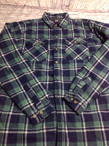 Faded Glory Blue & Green Plaid Top