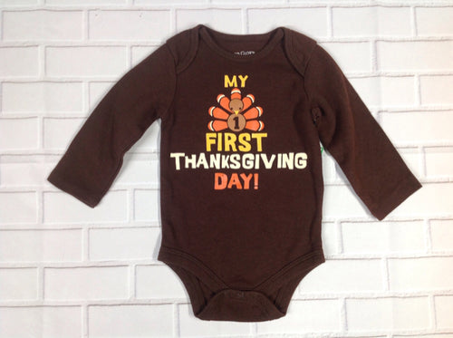 Faded Glory Brown Print Top