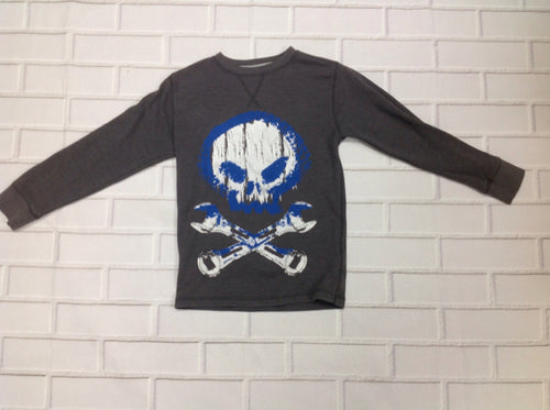 Faded Glory GRAY PRINT Skull & Crossbones Top