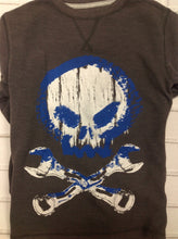 Faded Glory GRAY PRINT Skull & Crossbones Top