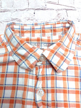Faded Glory ORANGE & WHITE Checkered Top