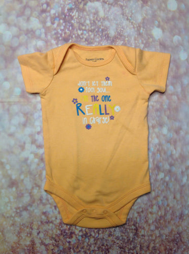 Faded Glory Orange Print Onesie