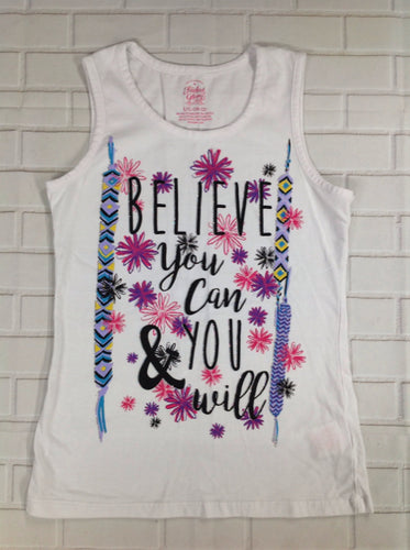 Faded Glory White Print Top