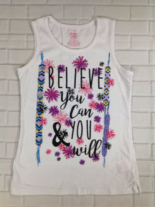 Faded Glory White Print Top