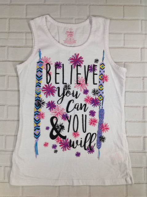 Faded Glory White Print Top