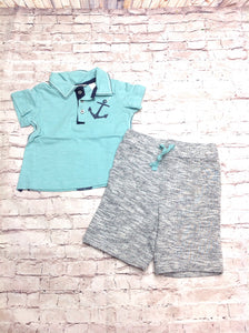 First Impressions AQUA AND GRAY 2 PC Outfit