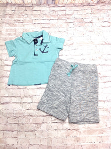 First Impressions AQUA AND GRAY 2 PC Outfit