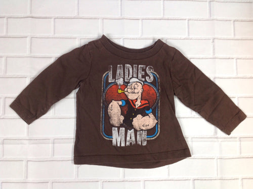 First Impressions Brown Print Top