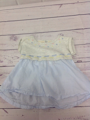 First Impressions Gray & Baby Blue Top