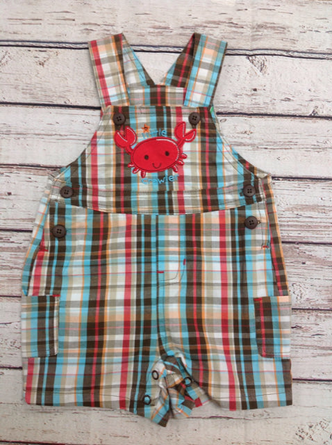 First Moments Brown Print Shortalls