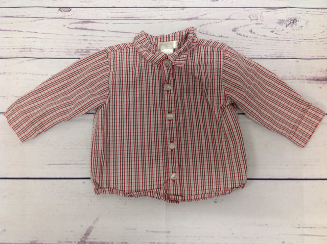 First Moments Red Print Top